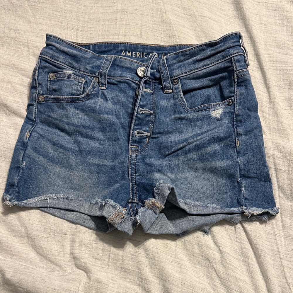 American Eagle Outfitters Distressed Blue Jean Shorts